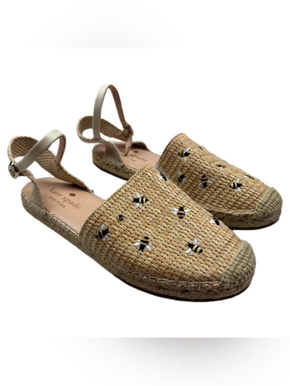 Kate Spade New York Bonnie Bee straw espadrille flats Size 7.5